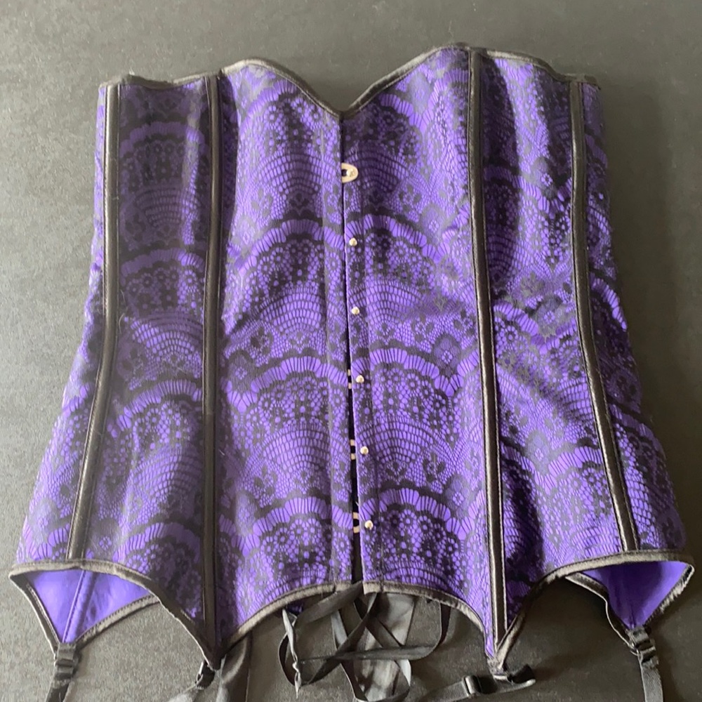 Adore Me Purple and Black Lace Corset
